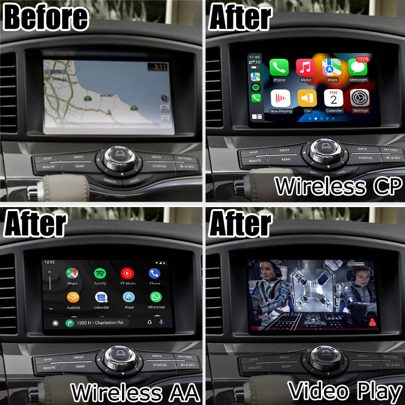 Android Auto Interface Box Lsailt Wireless CarPlay Android Auto Interface Box for Nissan Elgrand ...