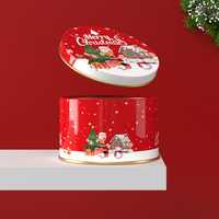 Boîtes en fer blanc rondes en gros D 75*45 mm, emballages cadeaux, boîtes en métal pour Noël, emballages en métal pour chocolat et bonbons