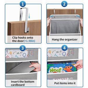 Sacs de rangement en tissu pliables sur mesure à 5 couches, capacité 48L, organisateur de placard multifonctionnel à suspendre à la porte pour chambre à coucher - Product Image 2