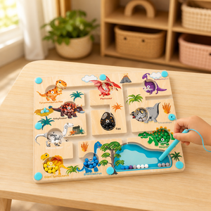 <strong>Wooden</strong> Magnetic Dinosaur Maze Board Color and Number Matching Counting <strong>Toy</strong> <strong>for</strong> Kids 3 <strong>4</strong> 5 <strong>Year</strong> <strong>Old</strong> Fine Motor Skills - Product Image 2