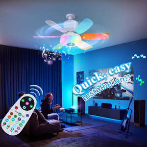 Emitting Home Decor Moving Head 360 Rotating Dimmable Remote Control Modern <strong>LED</strong> Ceiling Fan <strong>Smart</strong> Home <strong>Lights</strong> E27 Fan <strong>Light</strong> <strong>Bulb</strong> - Product Image 2