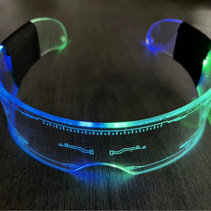 Lunettes de visière LED lumineuses 7 couleurs 12 modes, lunettes de soleil cyberpunk lumineuses pour Halloween, cosplay, fête, rave, cadeau pour adulte - Product Image 3