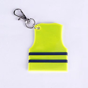 Promotion Eco-Friendly PVC <b>Safety</b> Vest <b>Keychain</b> Simple Circle Design Reflective Light Accessory <b>Keychain</b> Accessory - Product Image 1