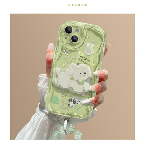 Support de poignet transparent Summer Fresh Bear Stand pour iPhone 16 Pro, nouveau design TPU Bumper Fashional Cover pour iPhone 16 - Product Image 2