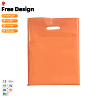 Sacs d'emballage réutilisables, pe en plastique Orange, Logo personnalisé, sac pour le Shopping et les vêtements, 10 pièces