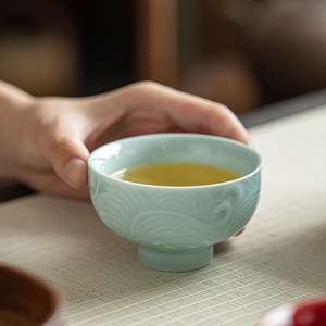 Tasse à thé rétro en céramique, tasse maîtresse en porcelaine, bol à thé Kung Fu, tasse de dégustation individuelle, origine Dehua - Product Image 4