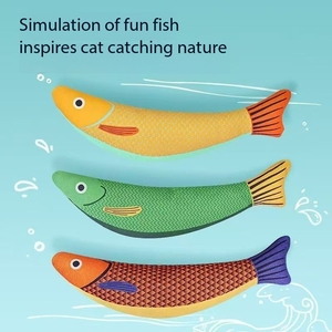 All'ingrosso giocattolo da masticare interattivo a forma di pesce spada per animali domestici moderno simulato gatto Saury Sandboxed Catnip incorporato con suono ispirato alla natura - Product Image 3