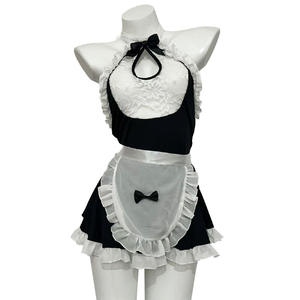 Lencería Sexy, Disfraz de Sirvienta, Estilo Puro Deseo, Uniforme de Cosplay, Ropa de Dormir Tentadora, Conjunto de Lencería Desmontable para Coqueteo Apasionado - Product Image 4