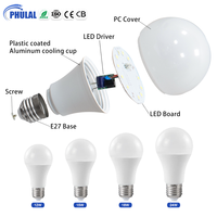 Pièces détachées pour ampoules LED SKD E27 B22 AC DC, ampoules LED en gros 9W, matières premières pour ampoules LED 12W, composants pour ampoules LED domestiques