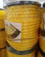 Corde torsadée en PE jaune 8 mm, écologique, recyclable, pour l'extérieur, fixation de cargaison, léger, prix bas, Chine