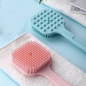Silicone Body Brush Long Handle Soft Hair Back Massaging <b>Shower</b> Scrubber Bathing Skin Massage Back Scrubber Exfoliating Blood - Product Image 2