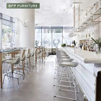BFP Ensemble de meubles de restaurant moderne personnalisé Mobilier de bar à café commercial Table à manger Cabine de chaise de bar pour projet de restaurant