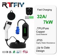 Chargeur EV portable 32A neuf, 7kW, charge rapide pour véhicules électriques, avec prise CEE pour une utilisation à domicile et en extérieur, IP55, livraison directe d'usine