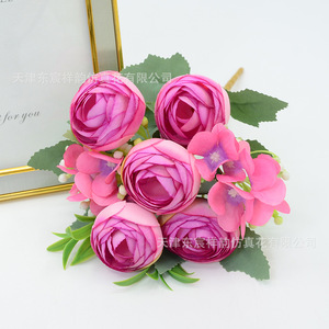 Bouquet de roses artificielles Dongchen Crafts, fleurs en soie, décorations pour mariage et maison - Product Image 2