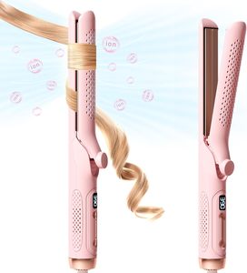 Eveekon 360 °   Airflow Styler 2-in-1 Professioneller Lockenstab & Haarglätter, Titan-Glätteisen-Lockenwickler mit Kühlventilator - Product Image 1