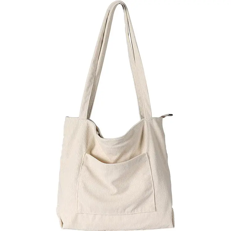 Damen Corduroy-Tote-Tasche, große Schulter-Hobo-Taschen lässige Handtaschen große Kapazität Einkauf Arbeitstasche