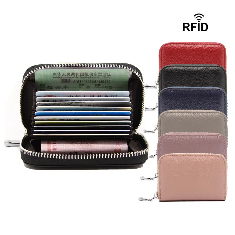 Custom High Quality Card Holder Wallet RFID Wallet Women Leather Zip Around Wallet