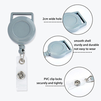 Vente en gros Boucle à tirer facile 32mm Longe rétractable Bobine de badge Porte-clés avec vinyle Plastique Sangle d'identification Cou Corde Porte-badge Clip