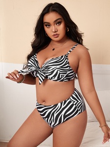 Stock <span class=keywords><strong>de</strong></span> maillots <span class=keywords><strong>de</strong></span> <span class=keywords><strong>bain</strong></span> bikini <span class=keywords><strong>deux</strong></span> pièces imprimés à rayures taille haute sexy grande taille en 3 couleurs, taille 4XL - Product Image 3