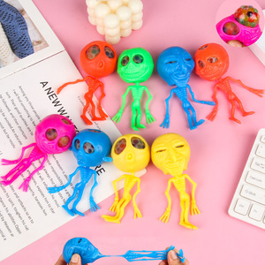 2025 Mini Size TPR Anti Stress Ghost Alien Beads <b>Ball</b> Squishy Sticky Plastic <b>Squeeze</b> Skull Stretch Toys for 2 Inch Capsule Toy - Product Image 3