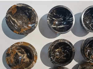 黒金大理石球香炉 天然大理石 ホームデコレーション 石製品 - Product Image 4