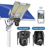 Lampadaire Solaire à Contrôle par Application avec Caméra 5MP IP65 4G WIFI Extérieur Sans Fil Tout-en-Un Lampe de Surveillance LED Solaire CCTV