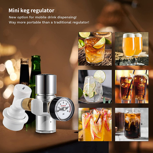 Mini regulador de barril de aluminio portátil 0-60 PSI CO2 cargador 3/8 adaptador para Gas nitrógeno Mini barril cerveza Growler alta precisión - Product Image 6