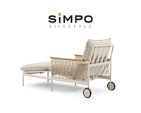 SIMPOLIFESTYLE Mobilier d'extérieur haut de gamme OLIVIA, Chaise longue de luxe en aluminium et tissu pour jardin, terrasse, hôtel, piscine, cour et parc