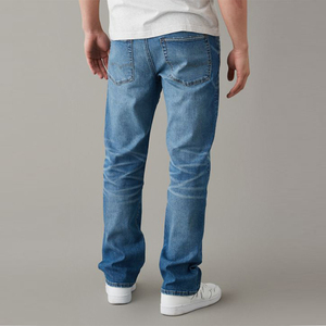 Pantalon bleu délavé respirant personnalisé de haute qualité pour hommes coupe normale <span class=keywords><strong>jean</strong></span> grande taille pour hommes - Product Image 4
