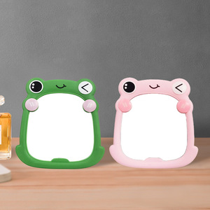 Cartoon Frog <b>Makeup</b> <b>Mirror</b>, Cute and Fun Student Desktop Folding Wall-Mounted Beauty Dressing <b>Mirror</b>, Single-Sided Princess - Product Image 2