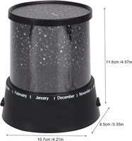 Lámpara Proyector de Estrellas Star Master Negra, Luz Nocturna LED Romántica, Regalo, Proyector de Cielo Cosmético, Lámpara Giratoria con Globo Mini, USB