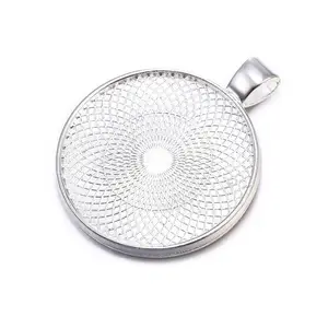 25mm sterling silver Color Blank Round Jewelry Pendant Trays
