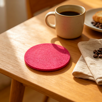 Sous-verres en feutre 100 % polyester écologiques, personnalisables, absorbants et durables, pour café, hôtel, ornement de table moderne, directement de l'usine