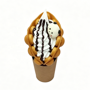 Réplica de Waffle de Huevo de Plástico para Helado, Modelo de Waffle Burbuja, Postre Artificial para Exhibición en Cafeterías, con Sabor a Plátano, Caramelo y Fresa - Product Image 6