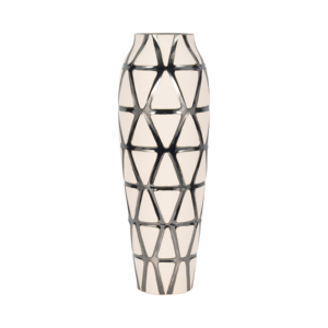 Vaso Geometrico Alto in Ceramica Moderna per Decorazione di Soggiorno, Camera da Letto, Ufficio e Tavolo - Product Image 3