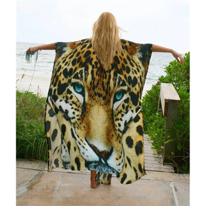 Kimono De Playa con estampado De tigre para mujer, Túnica De verano, cárdigan abierto, cubierta De Bikini - Product Image 1