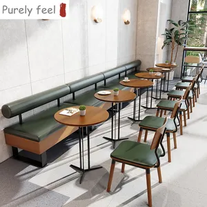 PurelyFeel ชุดเก้าอี้โต๊ะอาหารค่ำแบบย้อนยุค,ชุดเฟอร์นิเจอร์คาเฟ่เก้าอี้บูธเก้าอี้ร้านอาหารหนัง