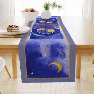 Moon Flowers Stars Ramadan Eid <b>Table</b> <b>Runner</b> Holiday Kitchen <b>Dining</b> <b>Table</b> <b>Runners</b> Ramadan Tablecloth - Product Image 5