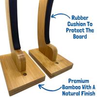 Support mural en bambou pour planche de surf, Snowboard, présentoir en bois pour Skateboard, Wakeboard, Longboard