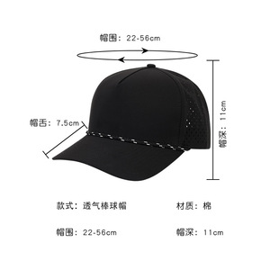 Custom 100% Cotton Lace <b>Baseball</b> <b>Cap</b> 3D Embroidery Rubber Logo 5-6 Panel Curved Brim Waterproof for Sport Golf Outdoor Events - Product Image 3