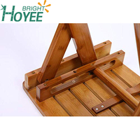 En gros usine direct Naturel Tabouret Pliant Banquette De Douche Entièrement Assemblé Siège De Douche En Teck Pliable siège En Bois