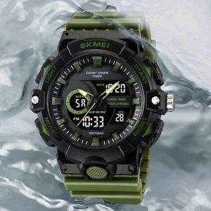 Montres numériques SKMEI 2225 Fabricant <span class=keywords><strong>G</strong></span> Sports Antichoc Étanche Double Affichage Noir Or Montres Hommes Sport - Product Image 2