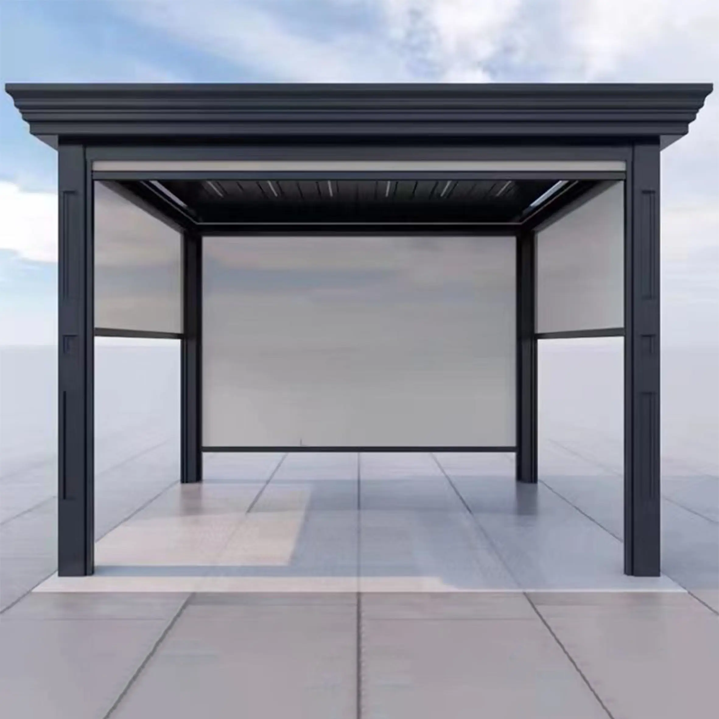 Couverture de patio toile d'aluminium, toit ouvrant Pergola bioclimatique Auvents rétractables motorisés Pièces détachées/