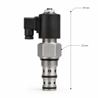 Vanne solénoïde à cartouche hydraulique Shanghai Electric 1K, 2 voies, 2 positions, normalement fermée, à commande directe, à clapet, 210 bars, port 3/4