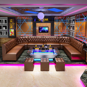 Club nocturno comercial Diseño de interiores Bar Cigar Hookah Salón Muebles Modular L Forma de U Discoteca KTV Club Asientos Cabina Sofá - Product Image 3