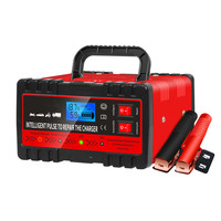 Pengisi daya baterai mobil 12/24V 20A, perbaikan denyut nadi layar sentuh LCD pengisi daya baterai untuk mobil motor baterai asam timbal Agm Gel basah
