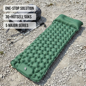 Складной легкий портативный современный односпальный надувной матрас для кемпинга со встроенным насосом, водонепроницаемый, чехол из нейлона 50D, для спальни - Product Image 1