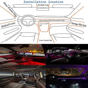 Panneau optique de voiture, 1 pièce, éclairage LED RGB couleur changeante, bord en plastique, PMMA, plaque lumineuse, Guide de lumière en acrylique