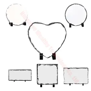 Corazón de pizarra de sublimación, foto redonda cuadrada, roca en blanco, venta al por mayor