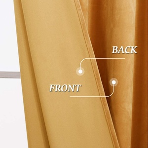 En gros Simple design moderne textiles de maison jaune couleur velours fenêtre rideaux de luxe - Product Image 4